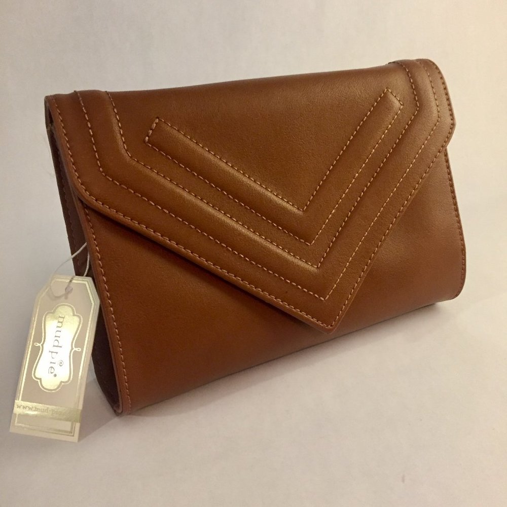NWT, Mud Pie Tan Crossbody Envelope Style Purse